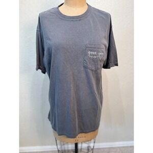 Comfort Colors Pocket T Shirt Guard Your Heart Graphic Gray Short Sleeve NWOT‎